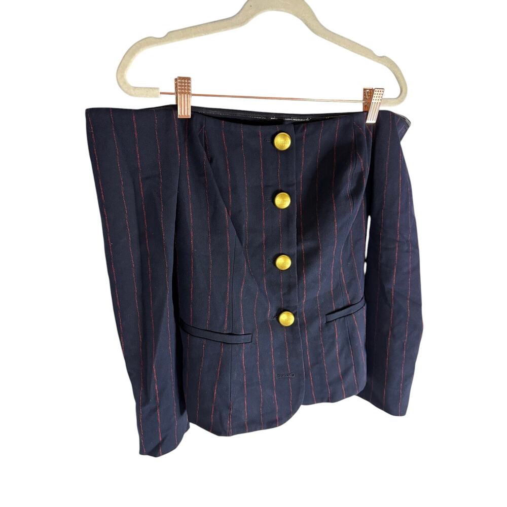 Lagence Alice Blazer Off Shoulder Pinstripe Top Old Money Workwear Dinner 6 - Picture 3 of 10